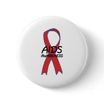 Aids Ribbon Pinback Button