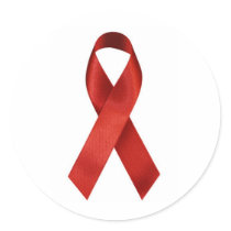 aids-ribbon round stickers