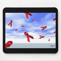Aids Ribbons Floating in the Sky Mouse Pad