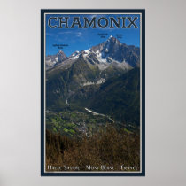 Aiguille Verte over Chamonix Valley Poster