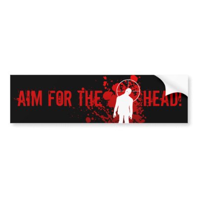 AIM FOR THE HEAD! bumpersticker by soulinertia
