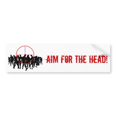 AIM FOR THE HEAD! target bumpersticker Bumper Stickers by soulinertia