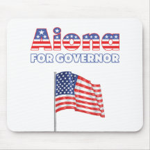 Aiona for Governor Patriotic American Flag Mousepads