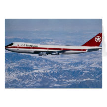 Air Canada 747 over Rocky Mountains Greeting Cards
