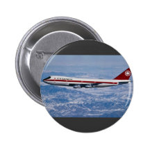 Air Canada 747 over Rocky Mountains Pinback Button