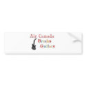 Air Canada Breaks Guitars bumper stickers