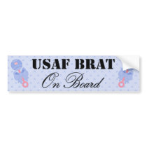 Air Force Brat On Board Blue Rattle Bumper Sticker