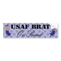 Air Force Brat On Board Boy (Dark Skin) Bumper Stickers