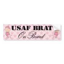 Air Force Brat On Board Girl (Light Skin) Bumper Sticker