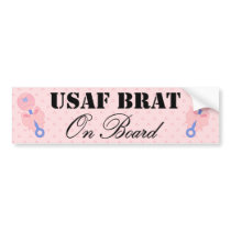 Air Force Brat On Board Pink Rattle Bumper Stickers
