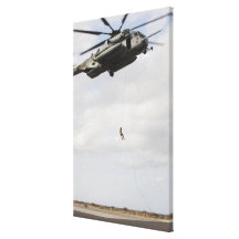 Air Force pararescuemen conduct a combat insert 2 Stretched Canvas Print