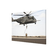 Air Force pararescuemen conduct a combat insert Stretched Canvas Prints