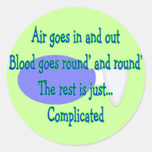 Air Goes and Out...The Rest is Complicated Round Stickers