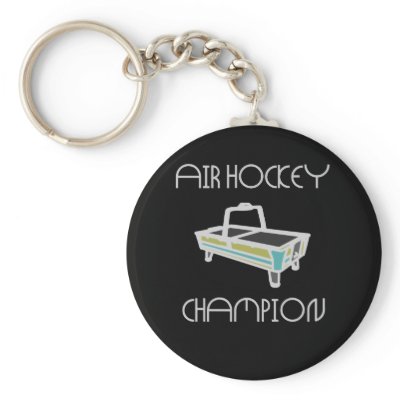 air hockey champ Black Keychain