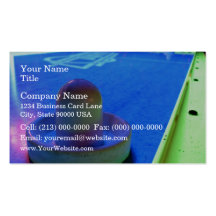 Air Hockey table and mallet with neon lighting Business Card Template