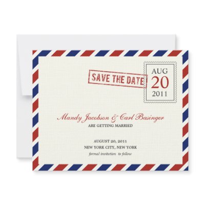 Air Mail Save The Date Announcement by berryberrysweet
