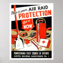 Air Raid Protection 1943 WPA Print