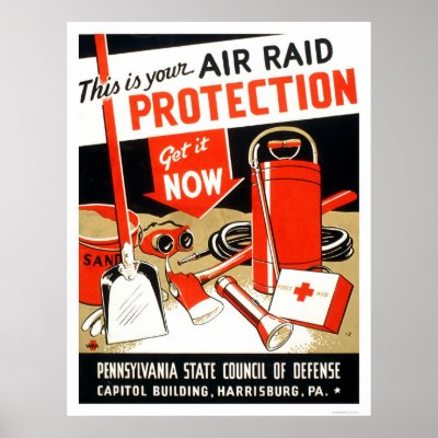 Air Raid Protection 1943 WPA Print by lc_wpa