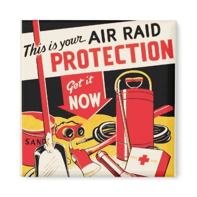 Air Raid Protection Magnets by RetroCommunications