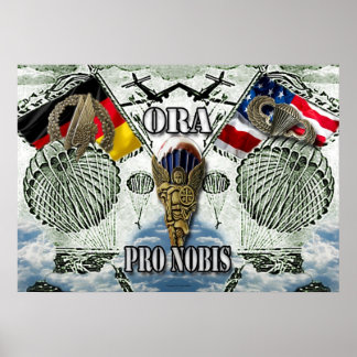 facial cellulities vintage army airborne parachute poster