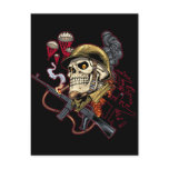 Airborne Marine Corps Parachute Skull by Al Rio Postcards