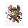Airborne Marine Corps Parachute Skull by Al Rio Postcards