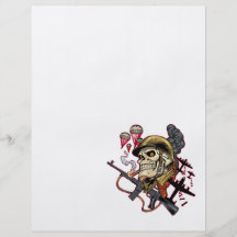 Airborne or Marine Paratrooper Skull with Helmet Personalized Flyer