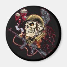 Airborne or Marine Paratrooper Skull with Helmet Fridge Magnets