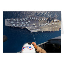 Aircraft Carrier as seen from Seahawk Helicopter Card