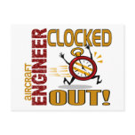 Aircraft Engineer Clocked Out Postcard