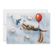 Aire-Balloon Airedale Terrier Personalised Announcement