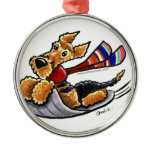 Aire-Sledding Airedale Terrier Christmas Tree Ornament