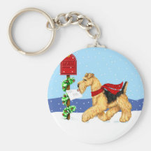 Airedale Christmas Dale Mail Key Chain