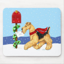 Airedale Christmas Dale Mail Mouse Pads
