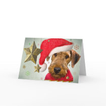 Airedale Christmas Star Greeting Card
