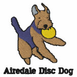 Airedale Disc Dog Embroidered Shirt (Polo) embroidered shirts