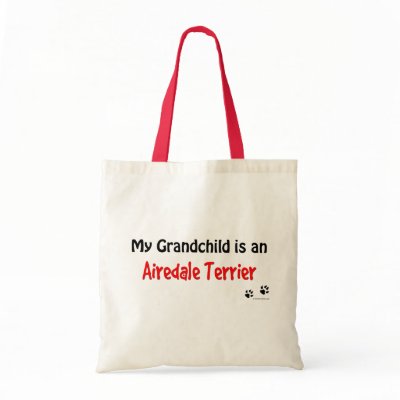 Airedale Grandchild Canvas Bag by dogwiregifts