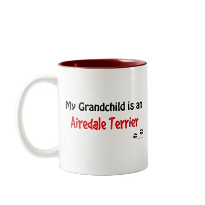 Airedale Grandchild Mug by dogwiregifts