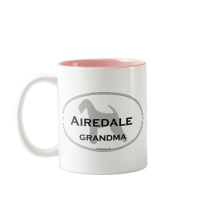 Airedale Grandma Mug by dogwiregifts
