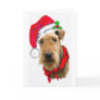 Airedale In Santa Hat Greeting Cards