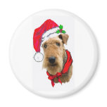 Airedale In Santa Hat Magnets