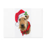 Airedale In Santa Hat Post Card