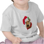 Airedale In Santa Hat Tee Shirt