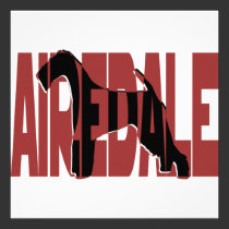 Airedale, King of Terriers, Silhouette invitations