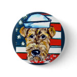 Airedale Navy Pinback Buttons