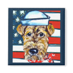 Airedale Navy Fridge Magnet