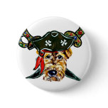 Airedale Pirate Button