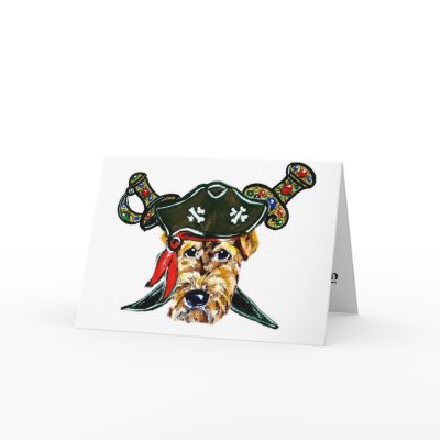 Airedale Pirate Greeting Card by Airedales_by_Joanne