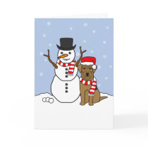 Airedale Terrier and Snowman