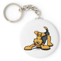 Airedale Terrier at Play Keychain